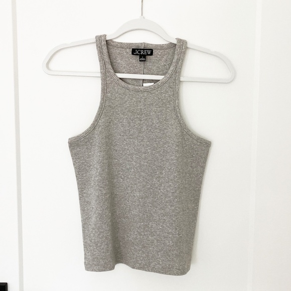 NWT J. Crew Heather Gray New Favorite Tank Top in Vintage Rib - S - Picture 1 of 5